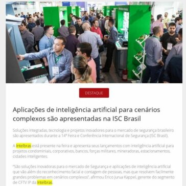 Aplicações de inteligência artificial para cenários complexos são apresentadas na ISC Brasil- Revista Segurança Eletrônica