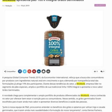 Wickbold apresenta pão 100% Integral Grãos Germinados – Newtrade