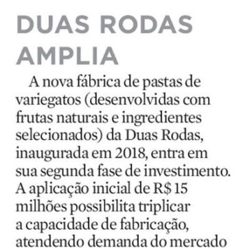 DUAS RODAS AMPLIA/ NOVOS EQUIPAMENTOS – A Notícia