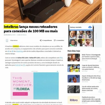 Intelbras lança novos roteadores para conexões de 100 MB ou mais -Tec Mundo