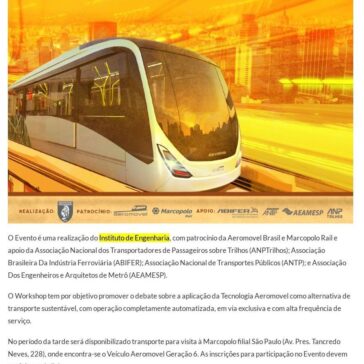 Workshop Aeromovel em São Paulo – ANPTrilhos
