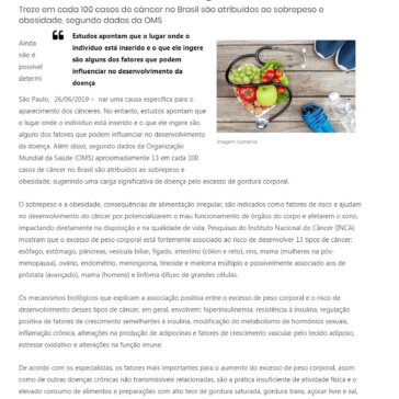 Estudos apontam relação entre o câncer e a alimentação- Franquias para Empreendedores