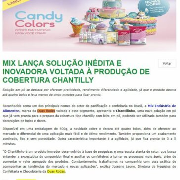 Mix lança solução inédita e inovadora voltada à produção de cobertura chantilly – Revista Italian Food
