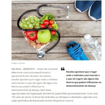 Estudos apontam relação entre o câncer e a alimentação- Gazeta de Brasilia