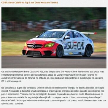 CGST: Sena/ Caleffi no Top 5 nas Duas Horas de Tarumã- Velocidade Total