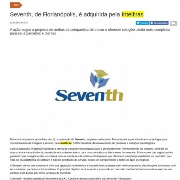 Seventh, de Florianópolis, é adquirida pela Intelbras- Acontecendo Aqui