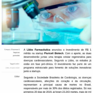 Libbs investe US$ 1 milhão em startup para promover estudos em terapia celular- Pharma Innovation