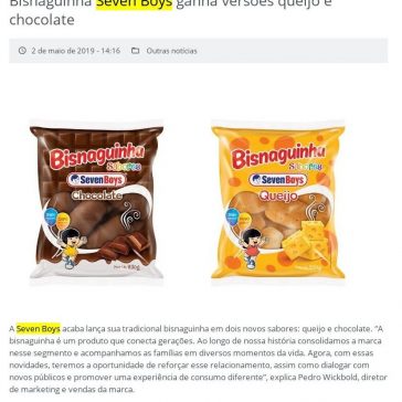 Bisnaguinha Seven Boys ganha versões queijo e chocolate – EmbalagemMarca