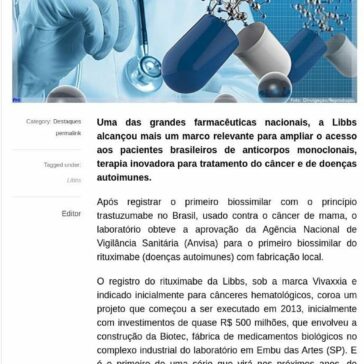 Libbs produzirá primeiro anticorpo monoclonal no país -Pharma Innovation