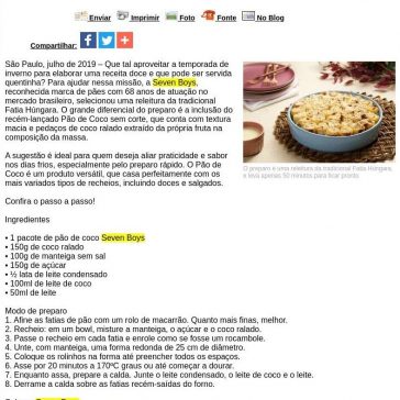 Seven Boys apresenta receita doce com Pão de Coco – Difundir