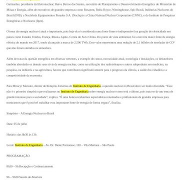 Energia nuclear no Brasil é discutida em SP – Paranoá Energia