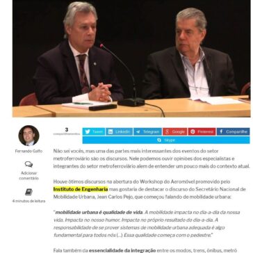 Jean Carlos Pejo, secretário nacional de mobilidade urbana: a essencialidade da integração- Ferroviando