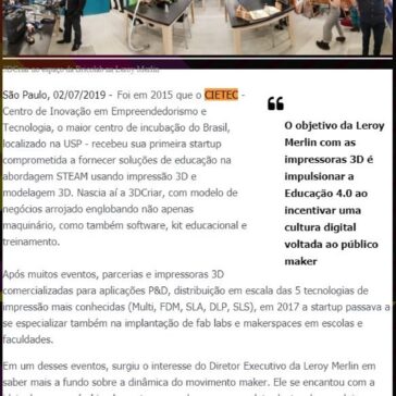 Bricolab é o espaço maker dentro da maior Leroy Merlin da América Latina- V de Vininha