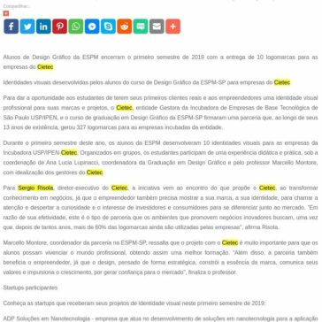 Startups do Cietec recebem manuais de identidade visual criados por alunos da ESPM -SEGS