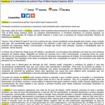 Intelbras é a vencedora do prêmio Top of Mind Santa Catarina 2019- Difundir