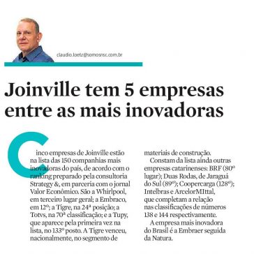 Joinville tem 5 empresas entre as mais inovadoras – A Notícia