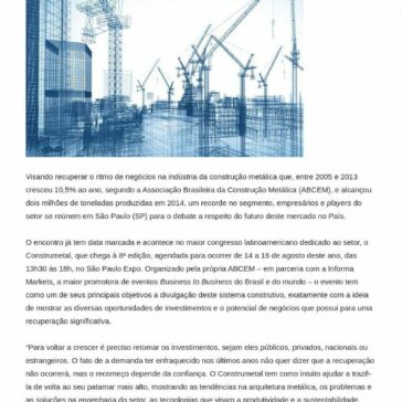 Construmetal 2019 debate o futuro da construção metálica no Brasil- Portal Radar