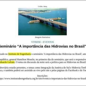 Seminário “A importância das Hidrovias no Brasil”- Central de Notícias da Construção