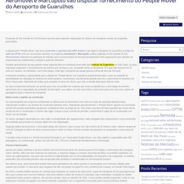 Aeromóvel e Marcopolo vão disputar fornecimento do People Mover do Aeroporto de Guarulhos- ABIFER