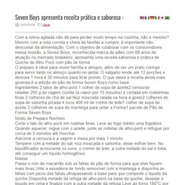 Seven Boys apresenta receita prática e saborosa – RedePress
