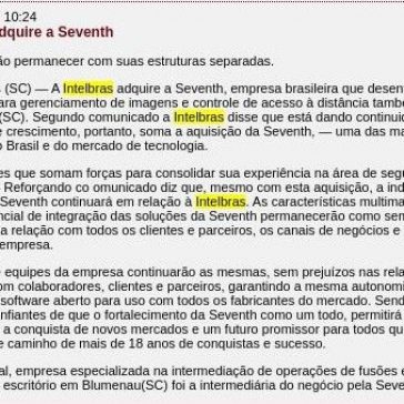 Intelbras adquire a Seventh- Portal Fator Brasil