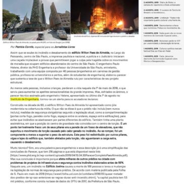 EXCLUSIVO: Estrutura do prédio Wilton Paes de Almeida propagou o fogo e causou desabamento- Jornalistas Livres