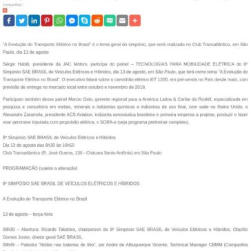 Presidente da JAC Motors fala do caminhão elétrico iET 1200 no Simpósio SAE BRASIL VEH- SEGS