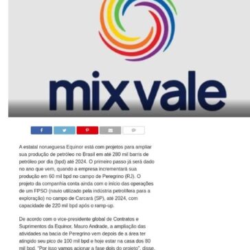 Equinor planeja elevar produção de petróleo no Brasil- Mix Vale