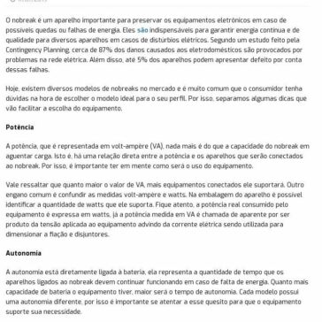 Confira dicas para escolher o melhor nobreak para suas necessidades- Blog do Moreira
