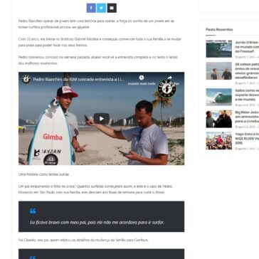 Pedro Bianchini concede entrevista a LivreSurf- LiveSurf