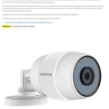 Câmera inteligente Xiaomi com infravermelho e Wi -Tec Mundo