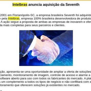 Intelbras anuncia aquisição da Seventh- Call to Call