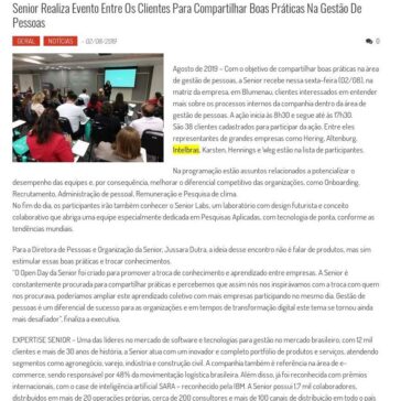 Senior realiza evento entre os clientes para compartilhar boas práticas na gestão de pessoas- Vale Mais Notícias