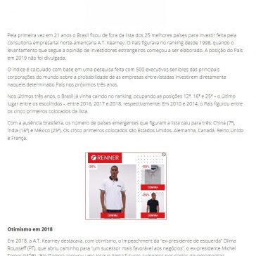 Brasil deixa lista dos 25 melhores países para investir pela 1ª vez em 21 anos- IstoÉ Online