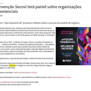 Convenção Secovi terá painel sobre organizações exponenciais- Secovi-SP