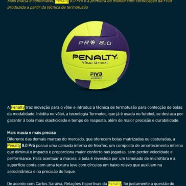 Penalty cria bola de vôlei termofusionada- Poliesportivo
