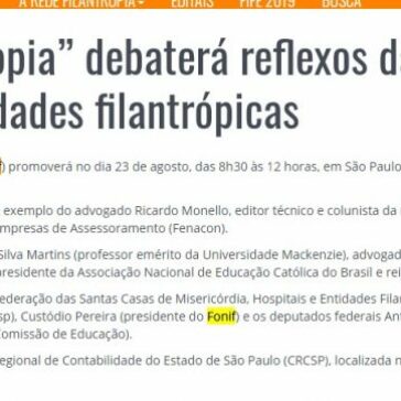 “Rumos da Filantropia” debaterá reflexos da reforma tributária nas entidades filantrópicas- Filantropia
