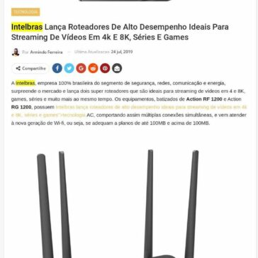 Intelbras lança roteadores de alto desempenho ideais para streaming de vídeos em 4k e 8K, séries e games- Blog do Armindo