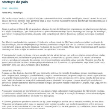 Região Sul e interior despontam como polo das melhores startups do país- Itaipu Nacional