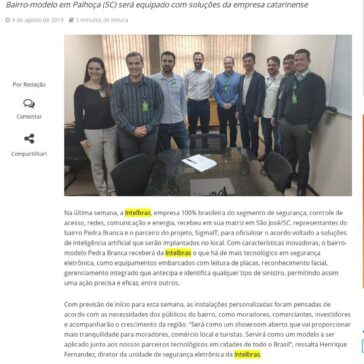 Intelbras fornece soluções de inteligência artificial para Pedra Branca -InforChannel