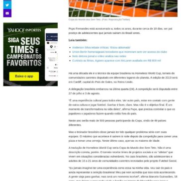 Brasil tenta o tetra na Copa do Mundo dos Sem Teto, em Cardiff -Yahoo! Vida e Estilo