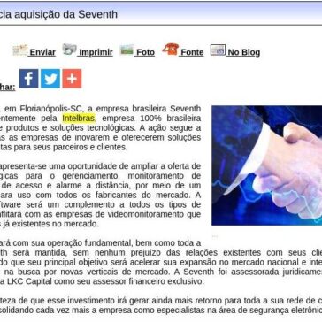 Intelbras anuncia aquisição da Seventh- Difundir