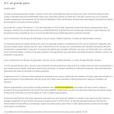 VLT: um grande passo- MG Comunicação