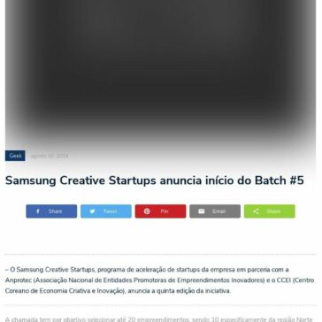Samsung Creative Startups anuncia início do Batch #5 -Open Geek House