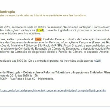 Rumos da Filantropia- CRC SP