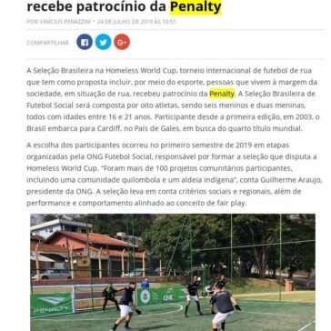 Seleção Brasileira na Homeless World Cup recebe patrocínio da Penalty- LanceNet
