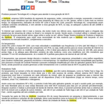 Intelbras lança roteadores de alto desempenho ideais para streaming de vídeos em 4k e 8K, séries e games- Difundir