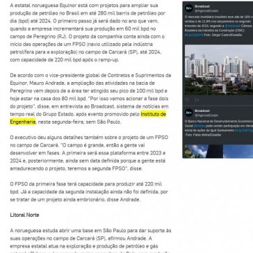 Equinor planeja elevar produção de petróleo no Brasil- Broadcast