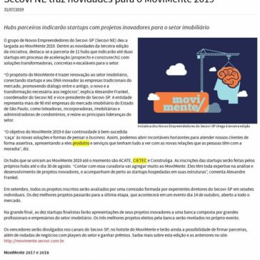 Secovi NE traz novidades para o MoviMente 2019- Secovi-SP