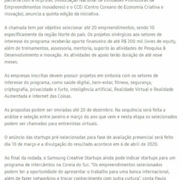 Samsung Creative Startups anuncia início do Batch #5- Samsung